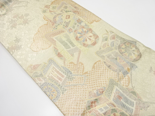 佐賀錦　雲に御所車模様織り出し　袋帯